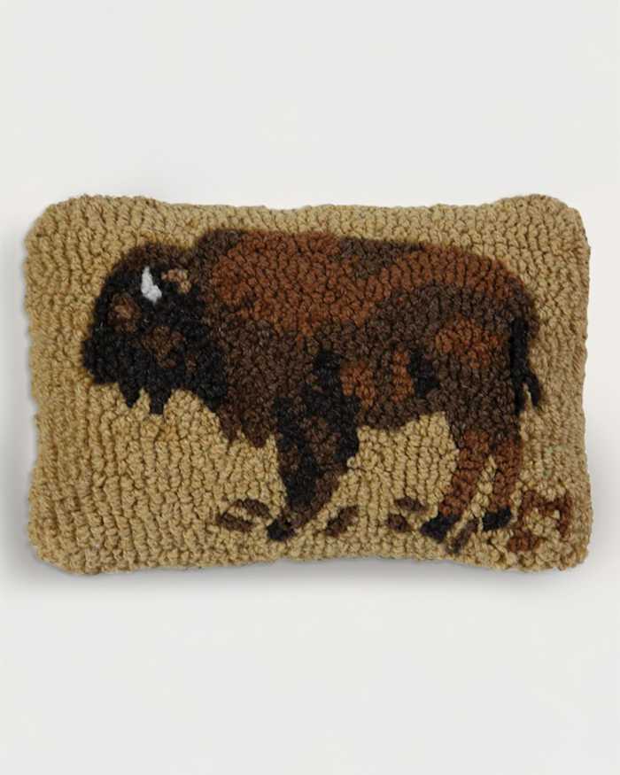 BUFFALO HOOKED SMALL LUMBAR PILLOW